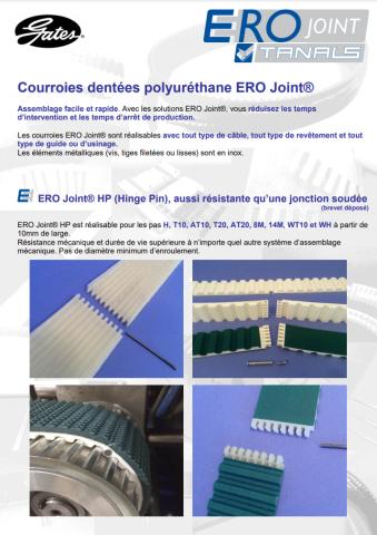 Courroies dentées à assemblage mécanique ERO Joint
